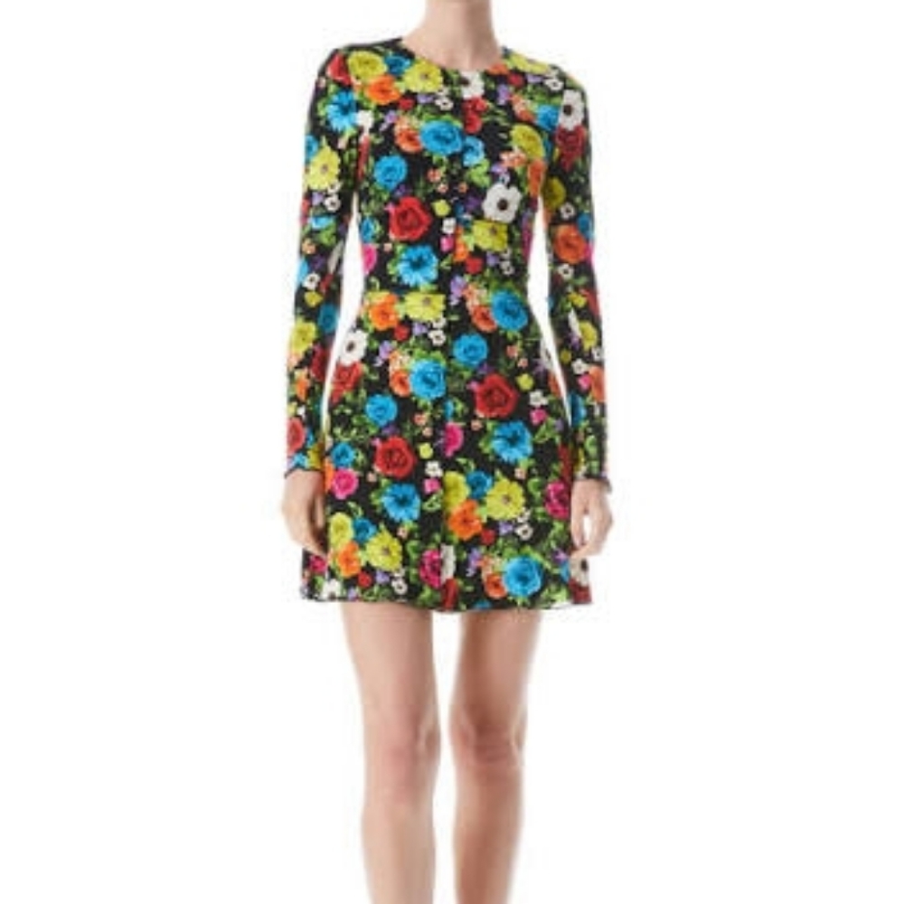 Alice + Olivia Multicolor Floral Long Sleeve Dress